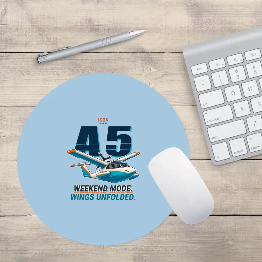 ICON A5 - Cartoon - Round Mouse Pad - Light Blue