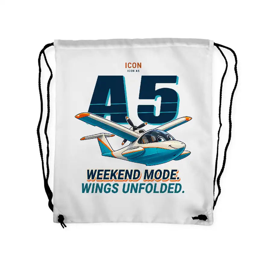 ICON A5 - Drawstring Bag - Cartoon - White