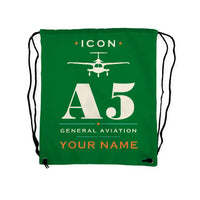 Thumbnail for ICON A5 - Drawstring Bag - Heritage + Name - Green
