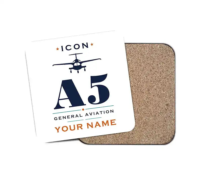 ICON A5 - Heritage + Name - Coaster - White