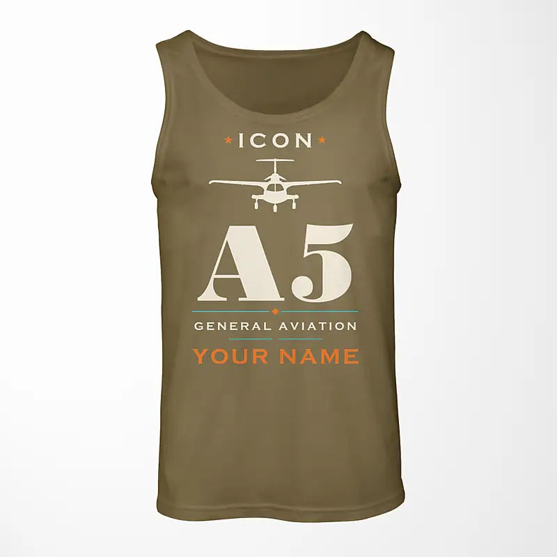 ICON A5 - Heritage + Name - Tank Top - Green Army