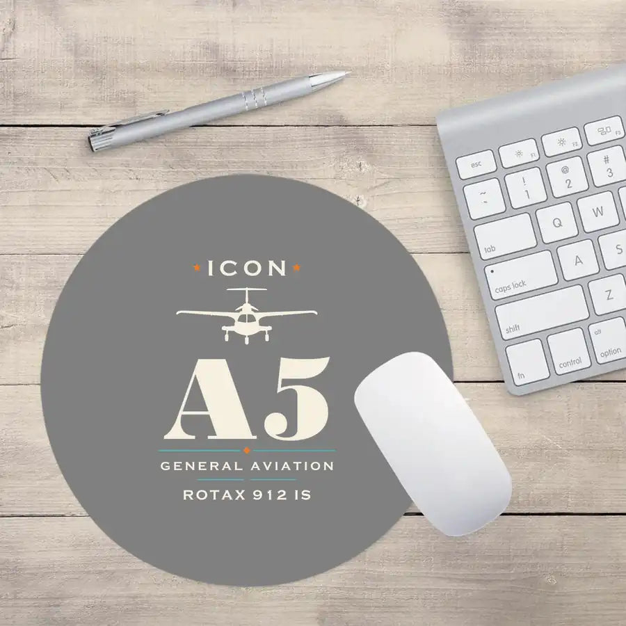 ICON A5 - Heritage - Round Mouse Pad - Gray