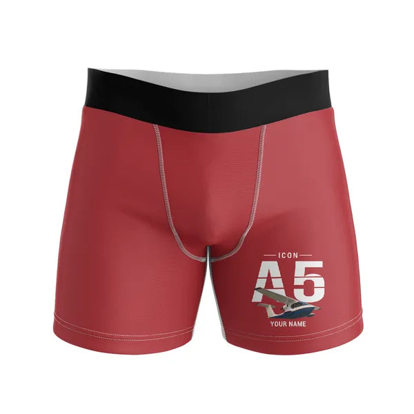 ICON A5 - Men Boxers - Original + Name - Red
