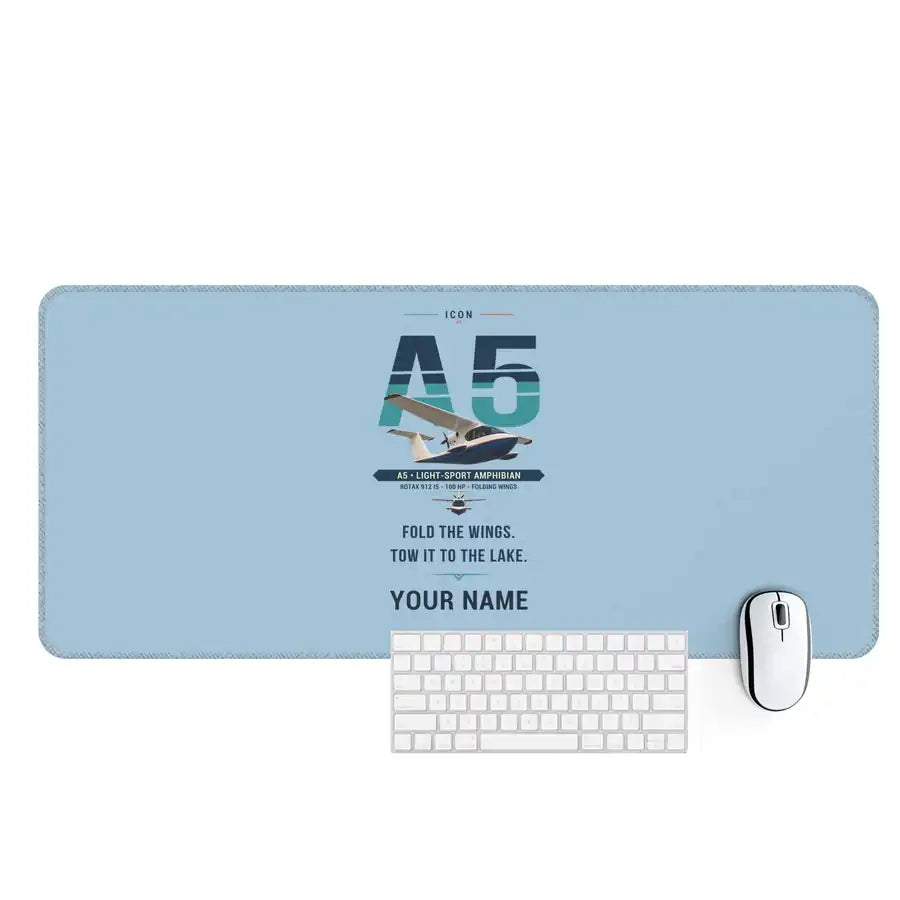 ICON A5 - Original + Name - Desk Mat - Light Blue