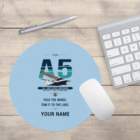 Thumbnail for ICON A5 - Original + Name - Round Mouse Pad - Light Blue