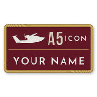 Thumbnail for ICON A5 Patches - Rectangle + Name - Burgundy Cream