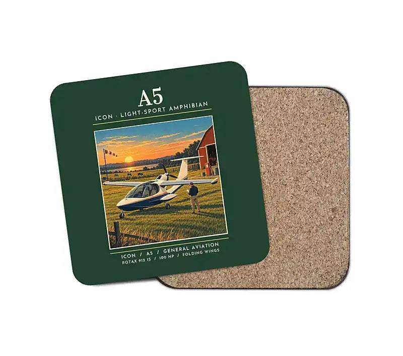 ICON A5 - Poster - Coaster - Dark Green
