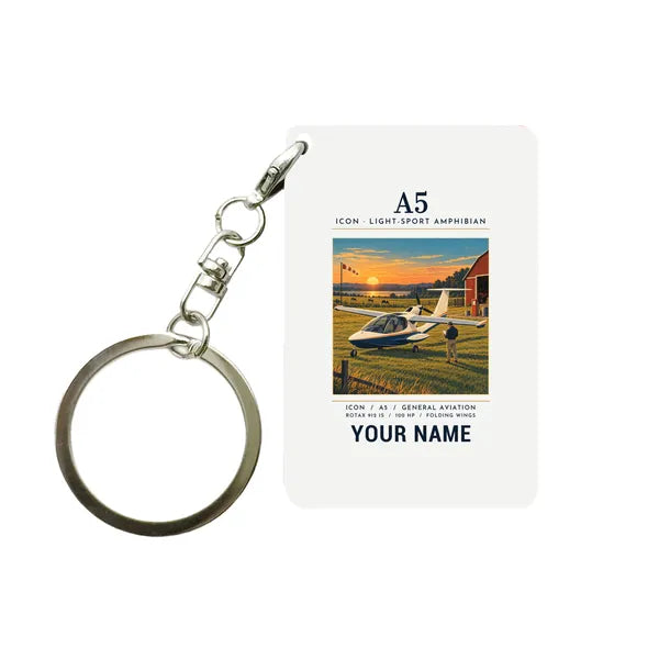ICON A5 - Poster + Name - Key Chain - White