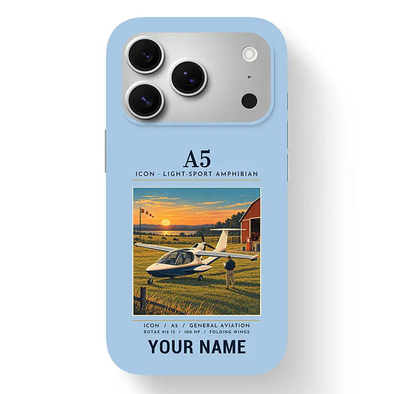 ICON A5 - Poster + Name - MagSafe iPhone 17 Pro - Light Blue