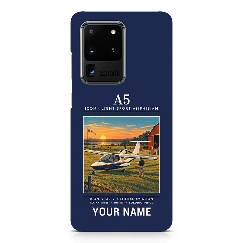 ICON A5 - Poster + Name - Samsung Case - Navy Blue