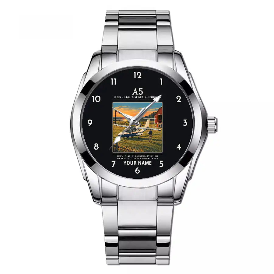 ICON A5 - Poster + Name - Stainless Steel Band - For Men
