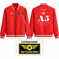 Thumbnail for ICON A5 Stylish Jackets - Baseball Collar - Heritage + Name - Red