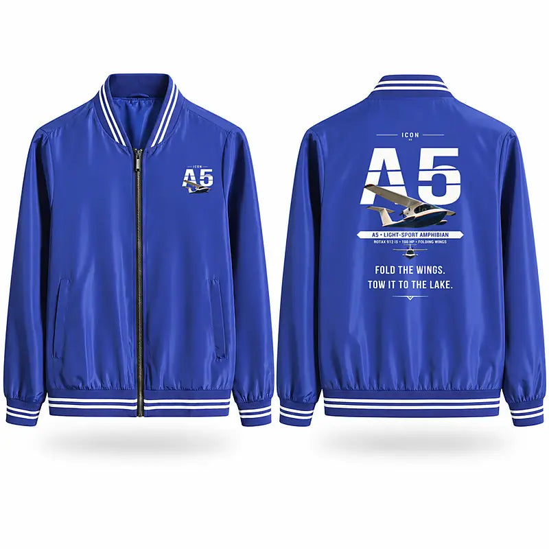 ICON A5 Stylish Jackets - Baseball Collar - Original - Royal Blue