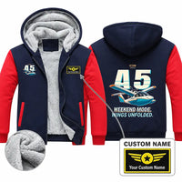 Thumbnail for ICON A5 Zipped Sweatshirts - Cartoon + Name - Navy & Red