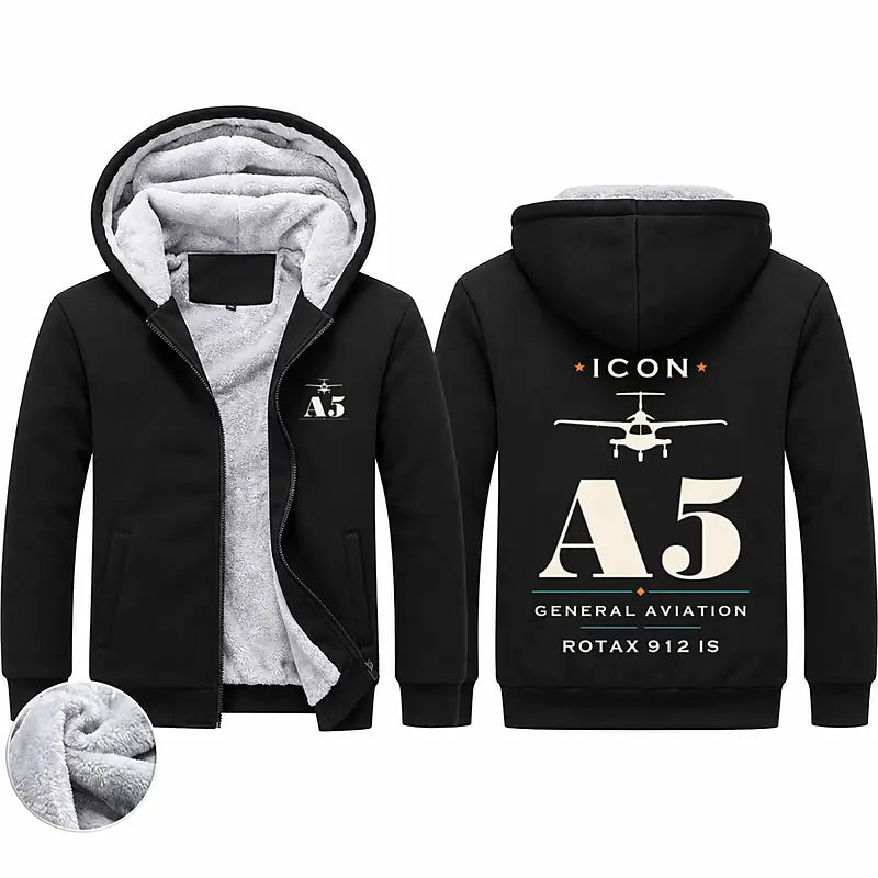 ICON A5 Zipped Sweatshirts - Heritage - Black