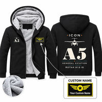 Thumbnail for ICON A5 Zipped Sweatshirts - Heritage + Name - Black