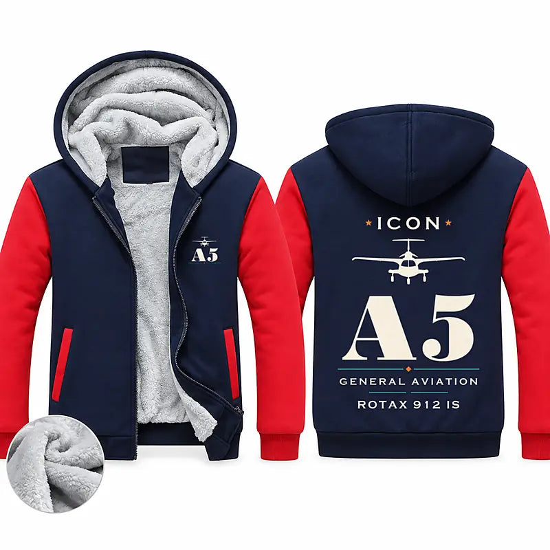 ICON A5 Zipped Sweatshirts - Heritage - Navy & Red