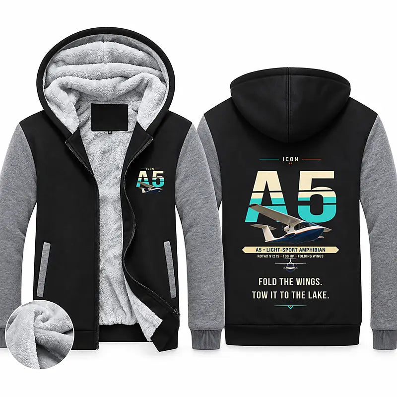 ICON A5 Zipped Sweatshirts - Original - Black & Gray