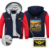 Thumbnail for ICON A5 Zipped Sweatshirts - Poster + Name - Navy & Red