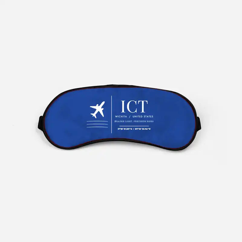 Wichita Dwight D. Eisenhower National Airport (ICT) Sleep Masks - Sleep Mask - Front - Blue