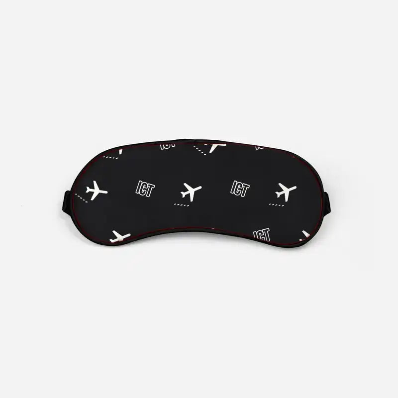 Wichita Dwight D. Eisenhower National Airport (ICT) Sleep Masks - Sleep Mask - Pattern - Black