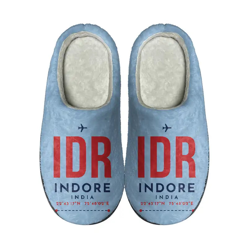 Devi Ahilya Bai Holkar Airport (IDR) Slippers & Flip Flops - Slippers - Cotton - Code - Same - Light Blue