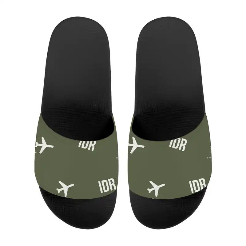 Devi Ahilya Bai Holkar Airport (IDR) Slippers & Flip Flops - Slippers - Sport - Pattern - Green Army
