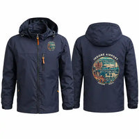Thumbnail for Devi Ahilya Bai Holkar Airport (IDR) Stylish Jackets - Hooded Windbreaker - Badge - Navy Blue