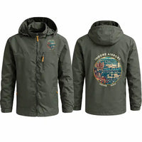 Thumbnail for Devi Ahilya Bai Holkar Airport (IDR) Stylish Jackets - Hooded Windbreaker - Badge - Olive Green