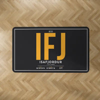 Thumbnail for Isafjordur Airport (IFJ) Carpets - Carpet Rectangle - ID Tag - Black V2