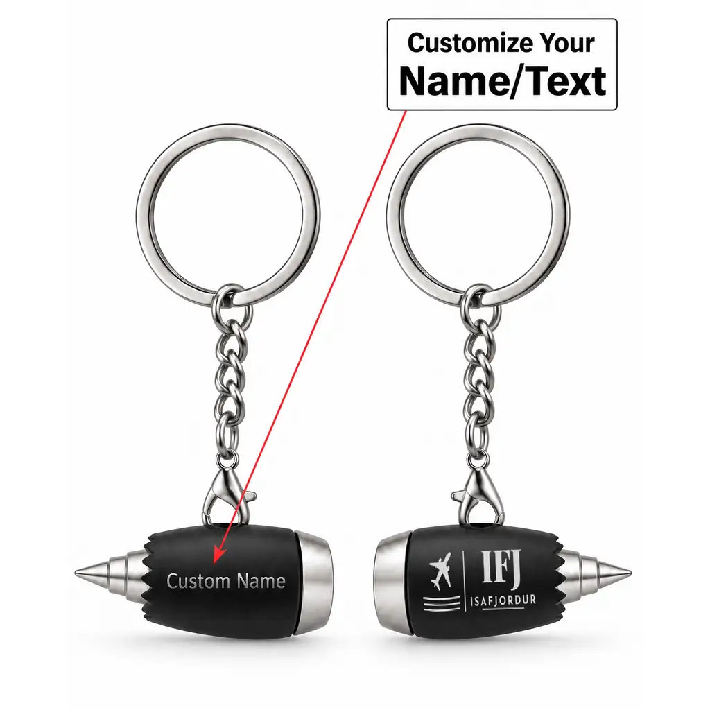 IFJ - Engine Key Chain - Black + Name