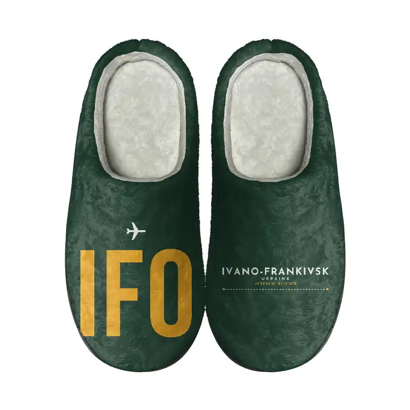 Ivano-Frankivsk International Airport (IFO) Slippers & Flip Flops - Slippers - Cotton - Code - Different - Dark Green