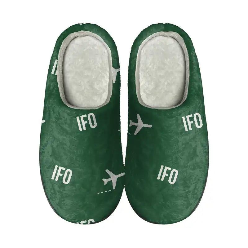 Ivano-Frankivsk International Airport (IFO) Slippers & Flip Flops - Slippers - Cotton - Pattern - Green