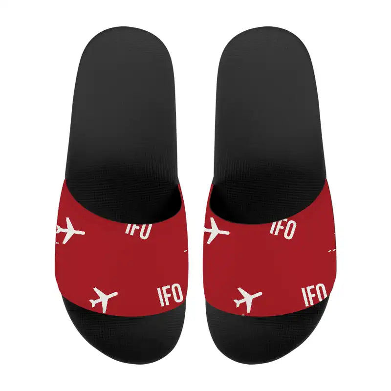 Ivano-Frankivsk International Airport (IFO) Slippers & Flip Flops - Slippers - Sport - Pattern - Red