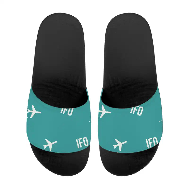 Ivano-Frankivsk International Airport (IFO) Slippers & Flip Flops - Slippers - Sport - Pattern - Turquoise