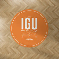 Thumbnail for Foz do Iguaçu International Airport (IGU) Carpets - Carpet Round - ID Tag + Name - Orange V2