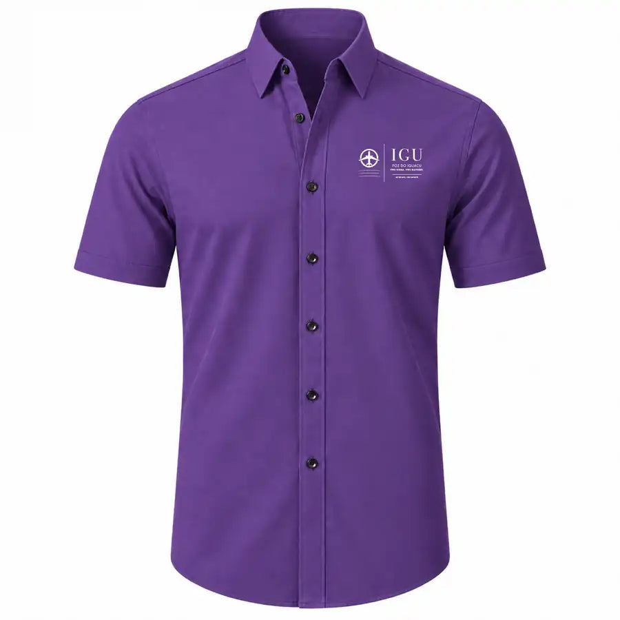 Foz do Iguaçu International Airport (IGU) Shirts - Short Sleeve Shirt - Front - Purple