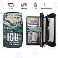 Thumbnail for Foz do Iguaçu International Airport (IGU) Leather Wallets - Zip Long Wallet - Scene + Name