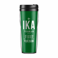 Thumbnail for Tehran Imam Khomeini International Airport (IKA) Travel Mugs - ID Tag + Name - Plastic (No Holder) - Green