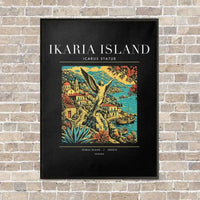 Thumbnail for IKARIA ISLAND - Poster - Canvas Framed - Black