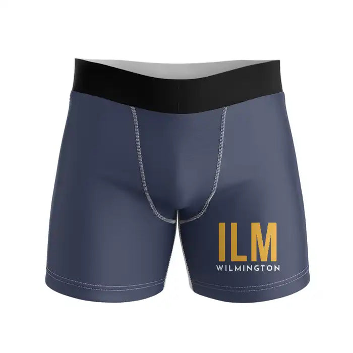 Wilmington International Airport (ILM) Men Boxers - Code - Navy Blue
