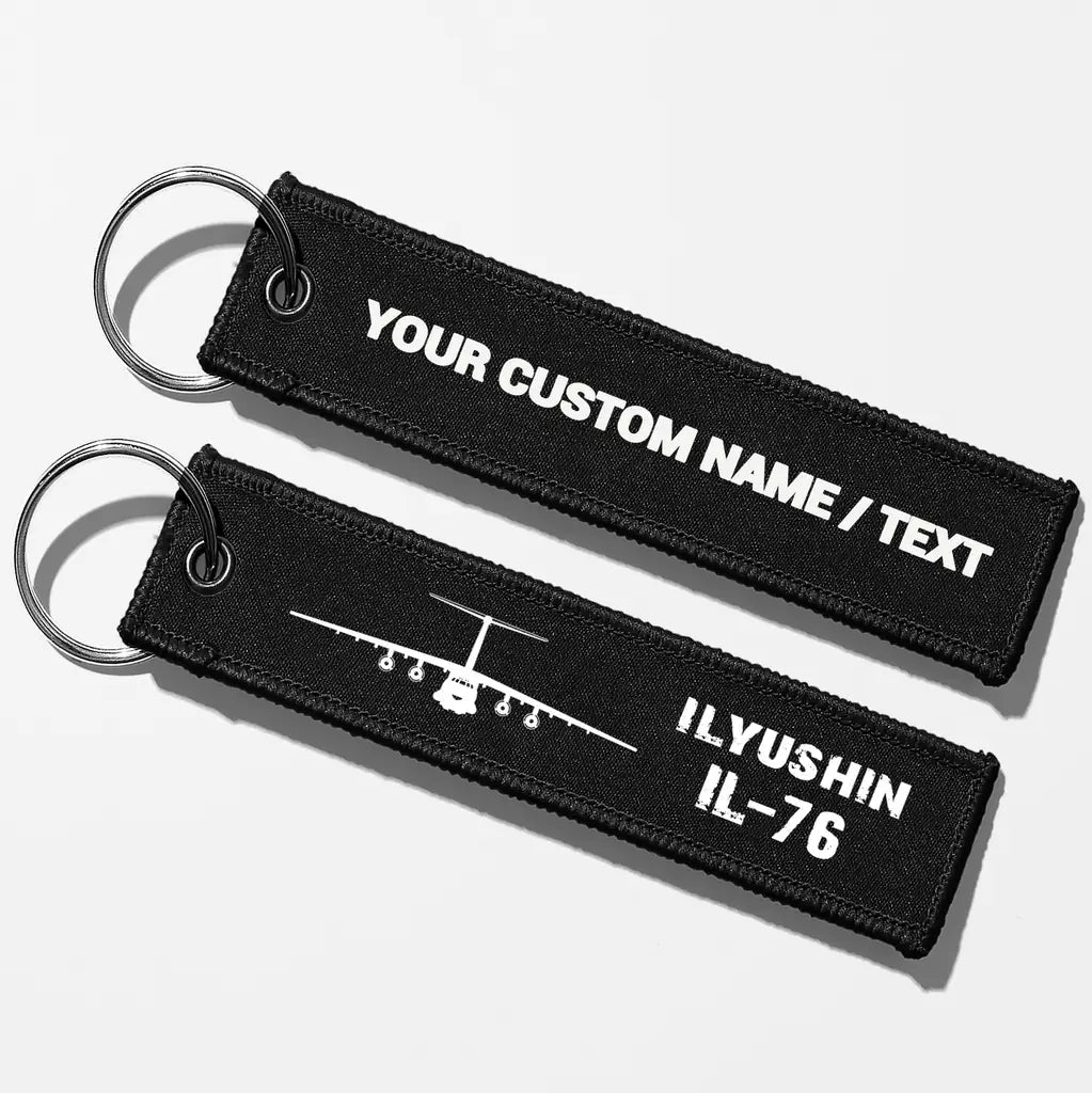 ILyushin IL-76 & Plane Aviator Key Chains - Black - Personalized