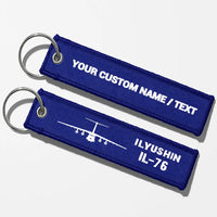 Thumbnail for ILyushin IL-76 & Plane Aviator Key Chains - Blue - Personalized