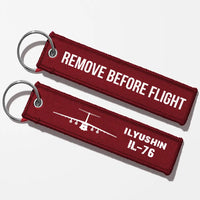 Thumbnail for ILyushin IL-76 & Plane Aviator Key Chains - Dark Red - Remove Before Flight