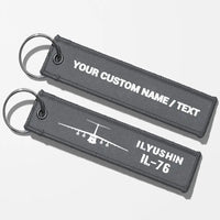 Thumbnail for ILyushin IL-76 & Plane Aviator Key Chains - Gray - Personalized