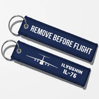 Thumbnail for ILyushin IL-76 & Plane Aviator Key Chains - Navy Blue - Remove Before Flight