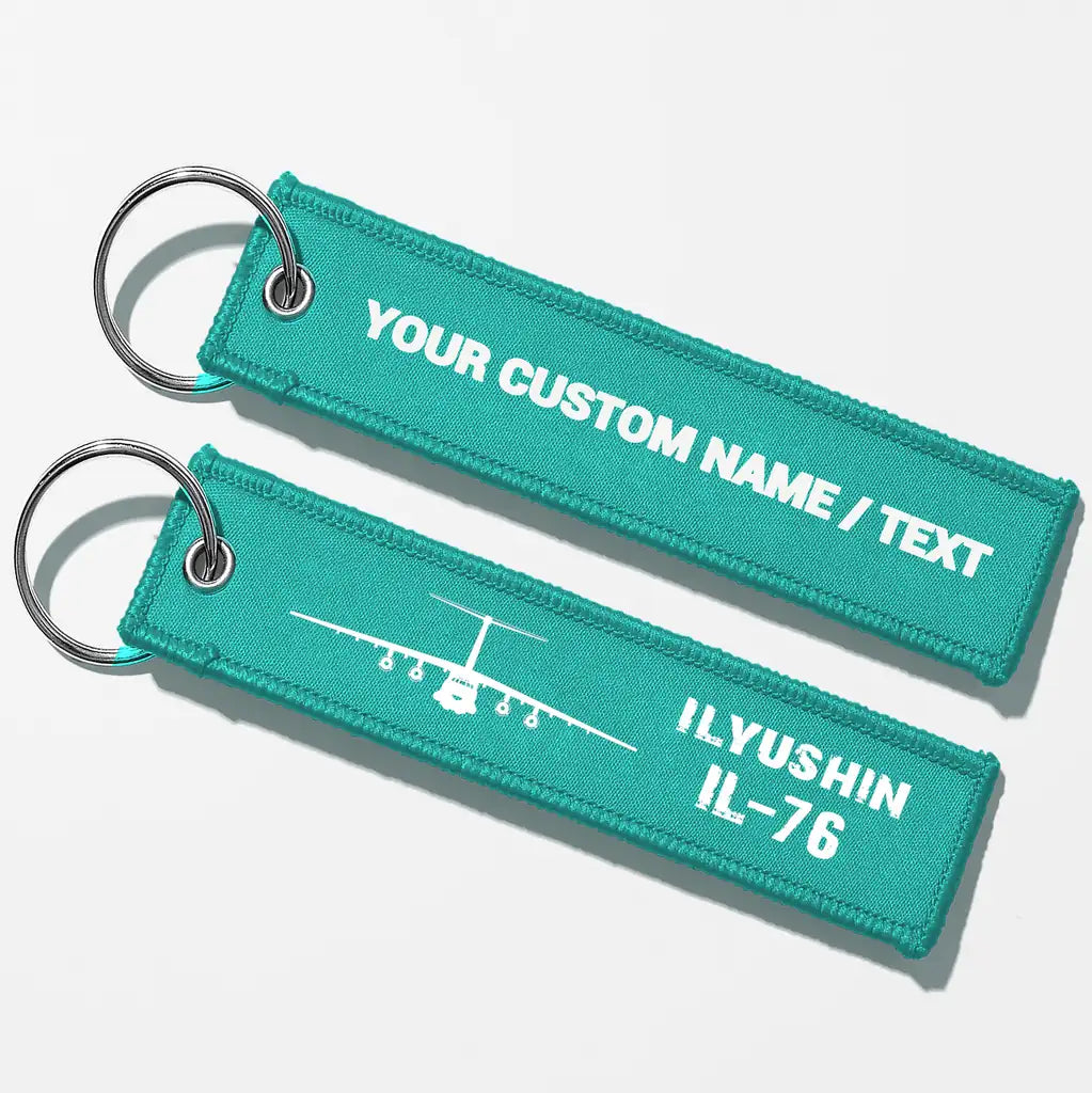 ILyushin IL-76 & Plane Aviator Key Chains - Turquoise - Personalized