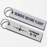Thumbnail for ILyushin IL-76 & Plane Aviator Key Chains - White - Remove Before Flight