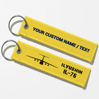 Thumbnail for ILyushin IL-76 & Plane Aviator Key Chains - Yellow - Personalized