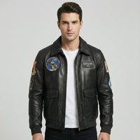 Thumbnail for Air Force Fighter Jet Pilot Designed GENUINE Leather Jacket